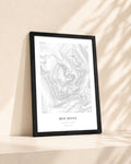 Ben Nevis 2D Contour Print – framed contour map print, lifestyle scene