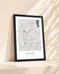 Helvellyn 2D Contour Print – framed contour map print, lifestyle scene