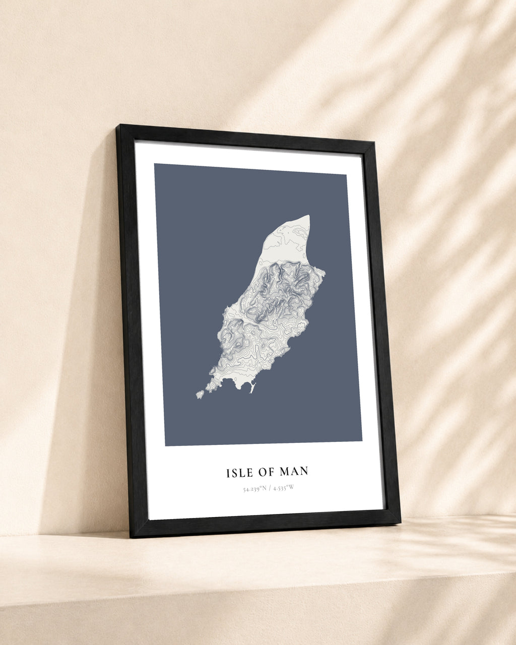 Isle of Man 2D Contour Print – framed contour map print, lifestyle scene