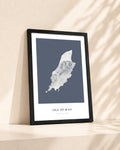 Isle of Man 2D Contour Print – framed contour map print, lifestyle scene