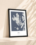 Isle of Skye 2D Contour Print – framed contour map print, lifestyle scene