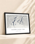 Italian Lakes 2D Contour Print – framed contour map print, lifestyle scene