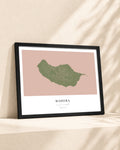 Madeira 2D Contour Print – framed contour map print, lifestyle scene