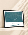 Mont Ventoux 2D Contour Print – framed contour map print, lifestyle scene