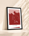 Sa Calobra 2D Contour Print – framed contour map print, lifestyle scene